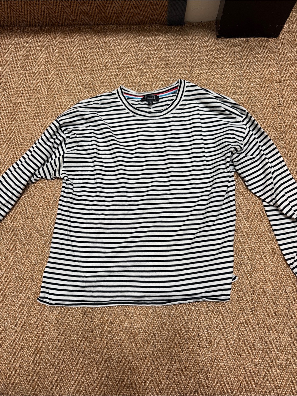 AYR Black & White Striped Long-Sleeve Crewneck
